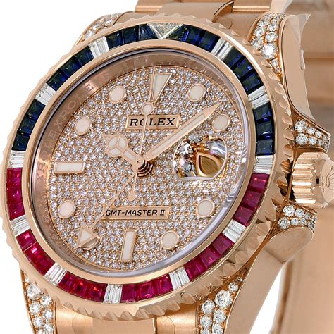 rolex rose gold gems